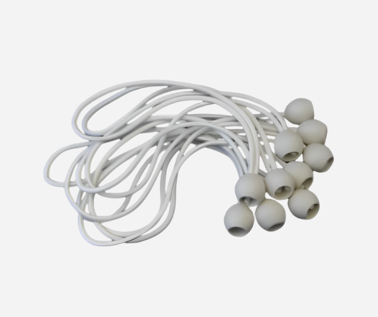 Heavy Duty 30cm White Ball Bungees - 25mm Ball | Fasteners for Tarps, Nets, Camping & Industrial Use