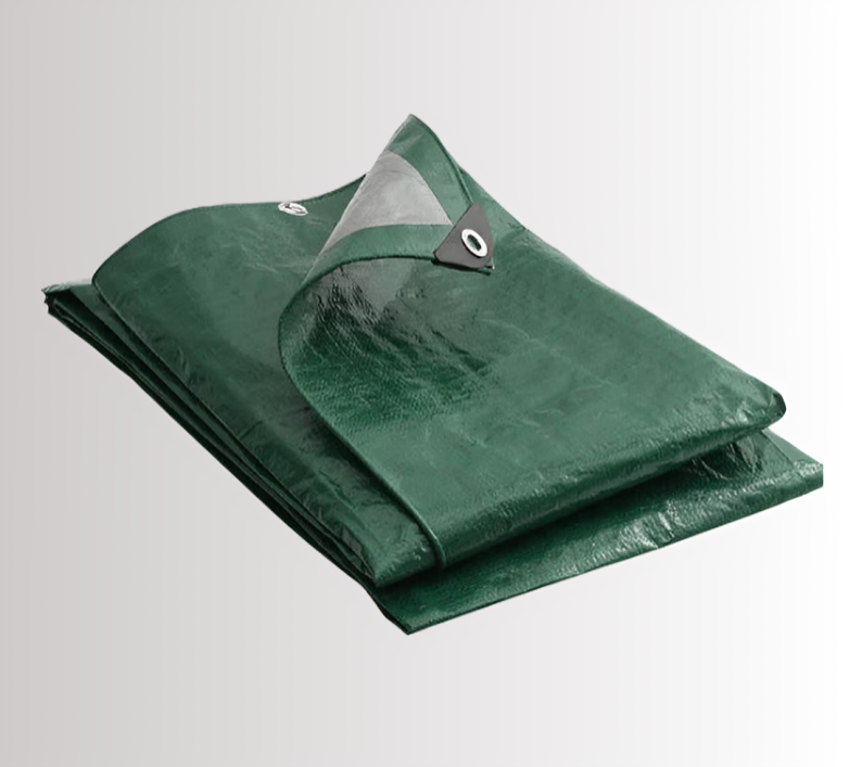 Premium 140gsm Green/Silver Tarpaulin – Ultra Durable Waterproof Cover