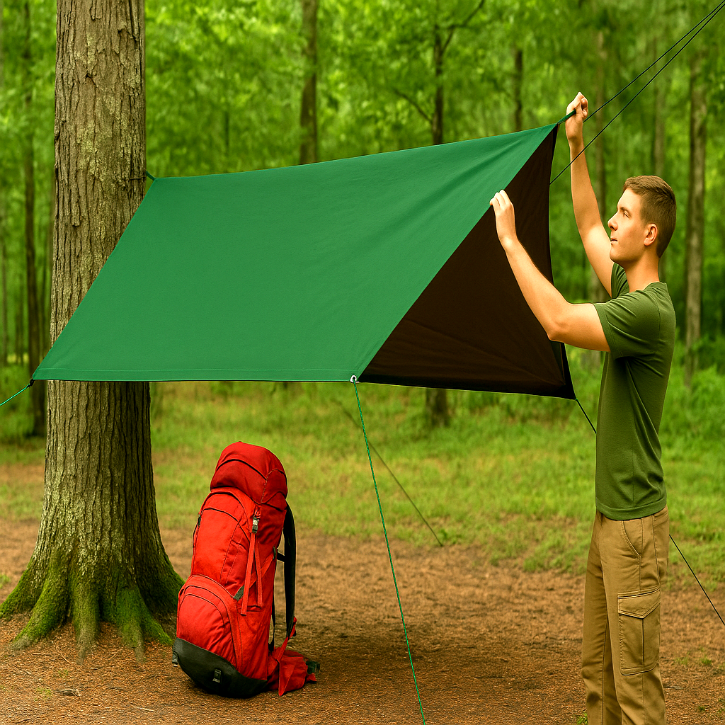 Premium 250gsm Green/Brown Heavy Duty Tarpaulin – Waterproof, UV Proof, Outdoor Sheet for Gardens & Construction Use
