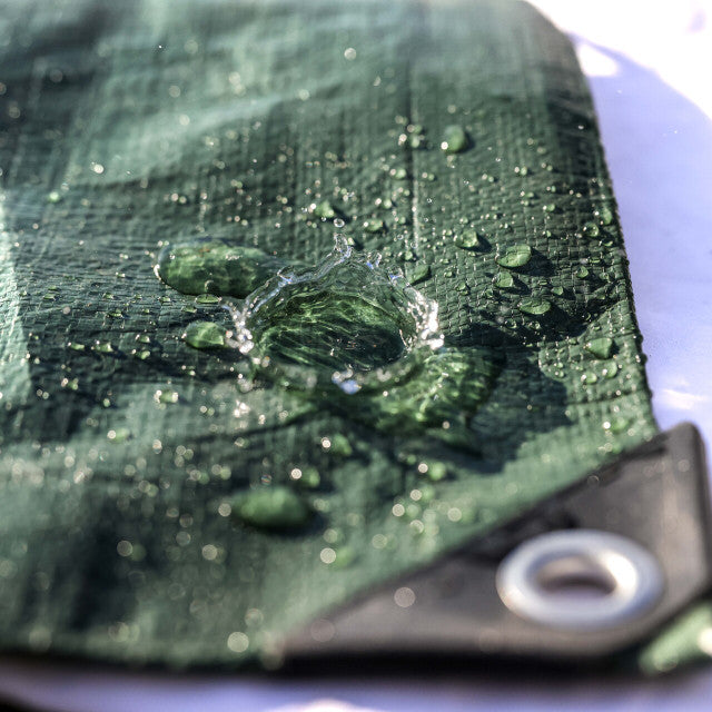 Premium 140gsm Green/Silver Tarpaulin – Ultra Durable Waterproof Cover