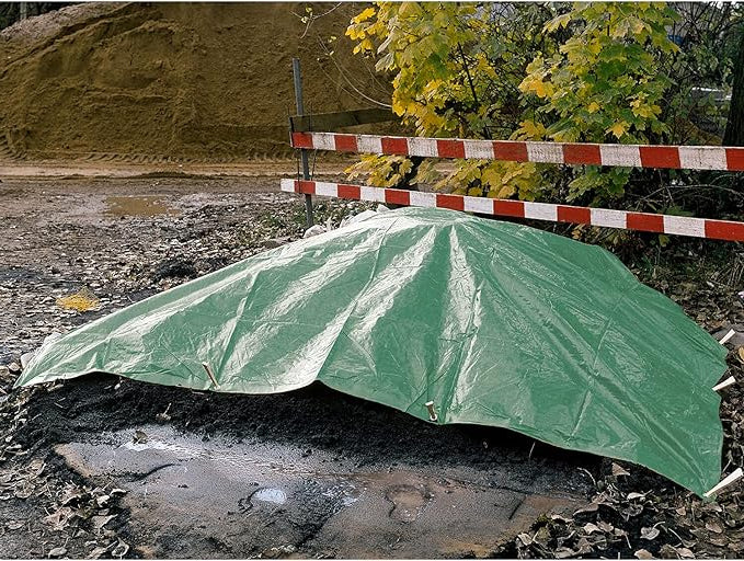 Ultra Tough 90gsm Green Universal PE Waterproof Tarpaulin – Tearproof, UV Shield & Rustproof Eyelets