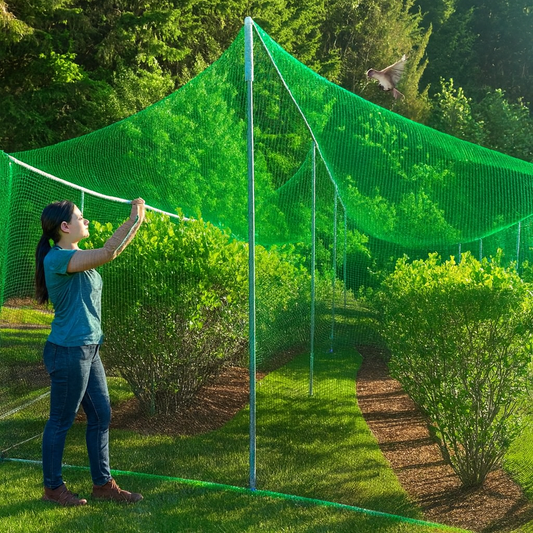 Anti-Bird Garden Netting - Ultra Tough Green & Black Mesh - High Demand Pest Barrier for Home & Pro Use