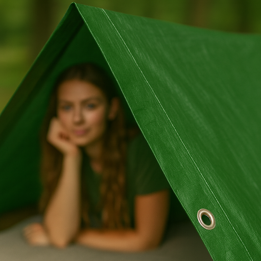 Ultra Tough 90gsm Green Universal PE Waterproof Tarpaulin – Tearproof, UV Shield & Rustproof Eyelets