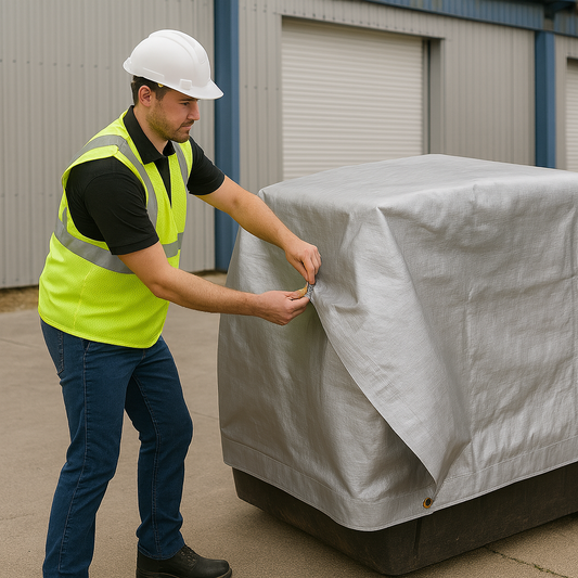 140gsm Waterproof Silver Tarpaulin – Tough All Weather Cover for Garden, Roof & Outdoor Protection
