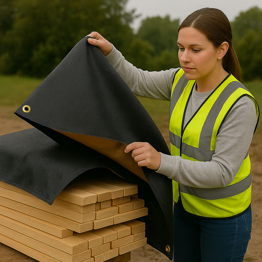 Black/Gold 270GSM Heavy Duty Waterproof Tarpaulin – Premium All Weather Cover – Ideal for Camping, DIY & Outdoor Protection