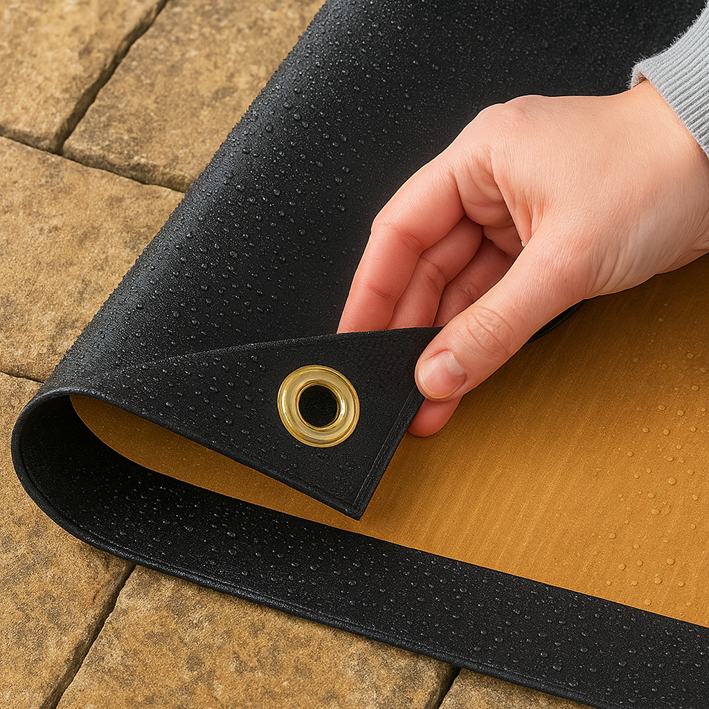 Black/Gold 270GSM Heavy Duty Waterproof Tarpaulin – Premium All Weather Cover – Ideal for Camping, DIY & Outdoor Protection