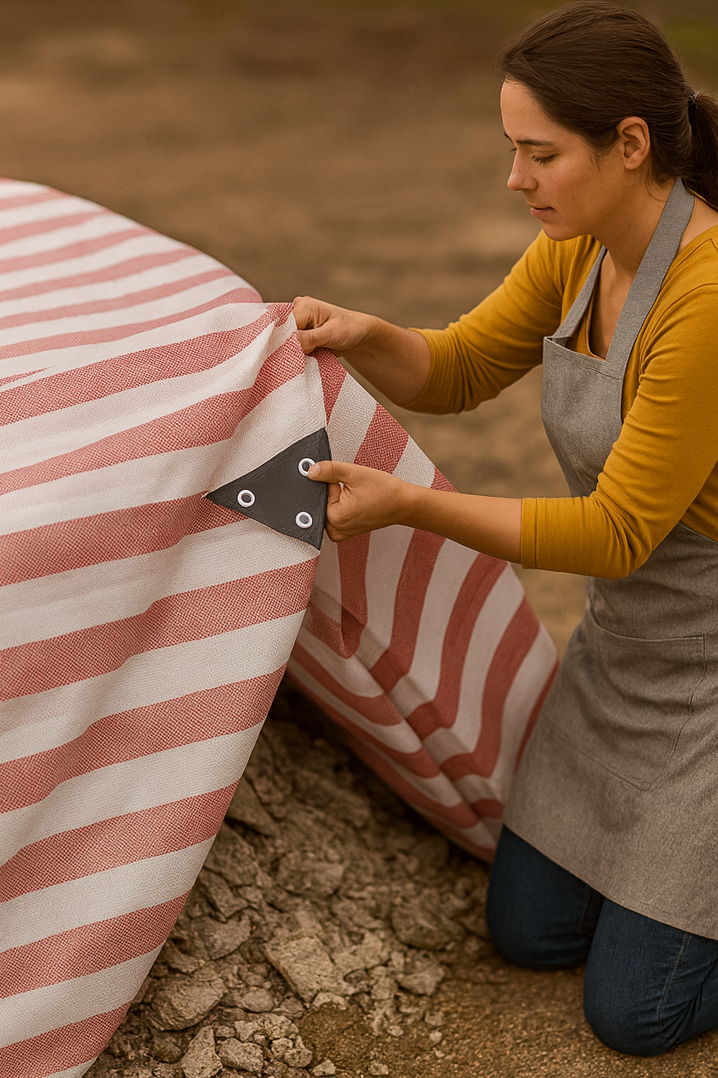170gsm Striped Tarpaulin – Ultra Durable Tear Resistant Waterproof Cover for Heavy Duty Outdoor Protection