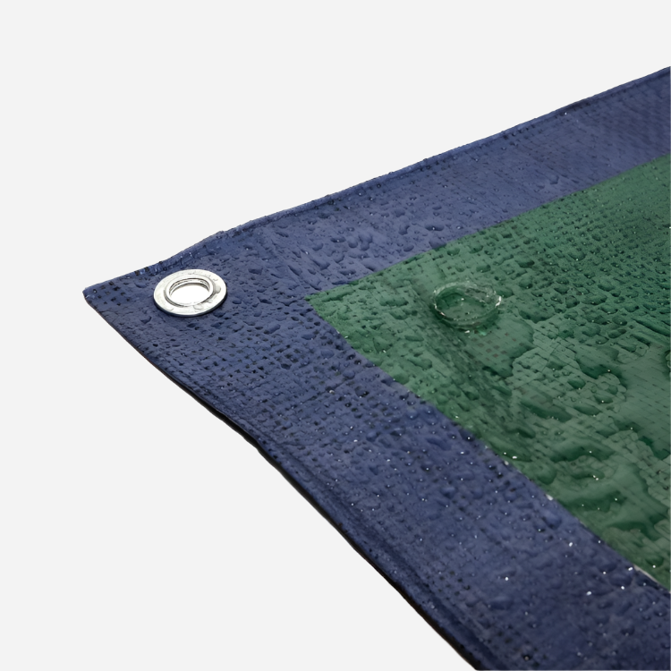 Waterproof Budget Tarpaulin 70gsm - Blue/Green - Lightweight Cover with Eyelets for DIY, Garden & Site Use