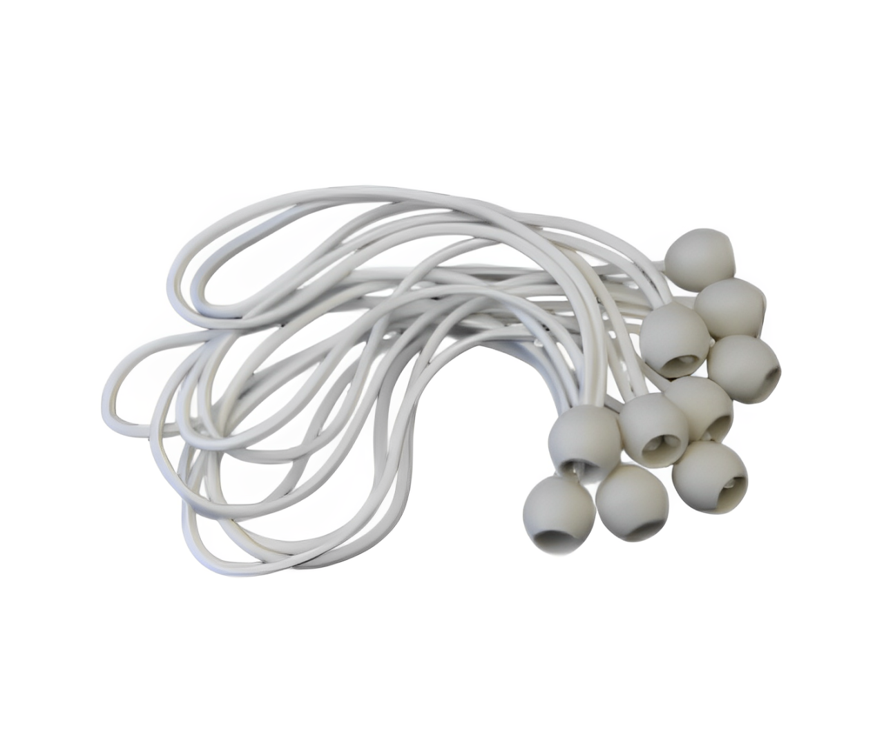 Heavy Duty 30cm White Ball Bungees - 25mm Ball | Best Selling Fasteners for Tarps, Nets, Camping & Industrial Use