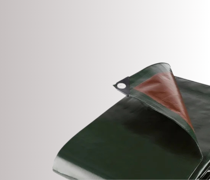 Premium 250gsm Green/Brown Heavy Duty Tarpaulin – Waterproof, UV Proof, Outdoor Sheet for Gardens & Construction Use